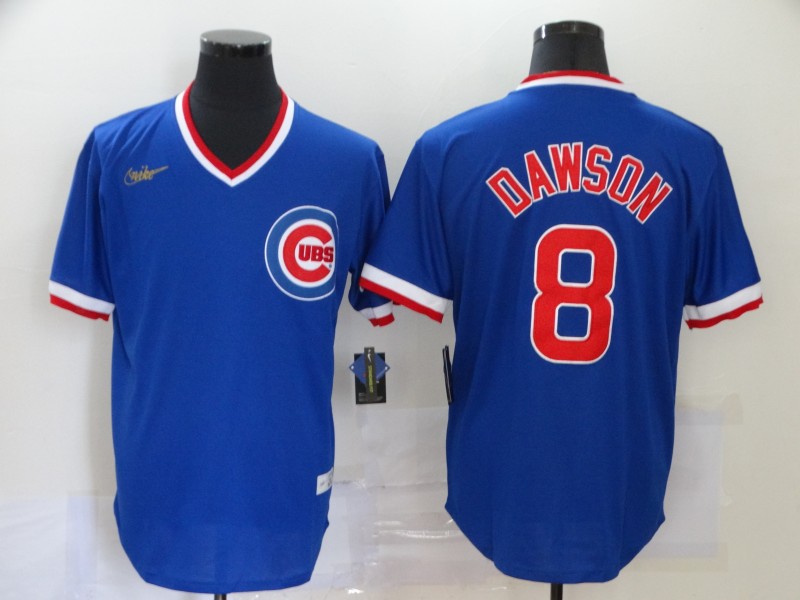 Men Chicago Cubs #8 Dawson blue logo new MLB Jerseys->houston texans->NFL Jersey